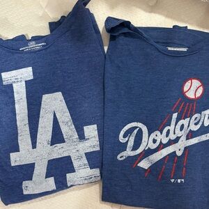 Set of 2 MLB Dodgers Women’s Tees in Blue and White